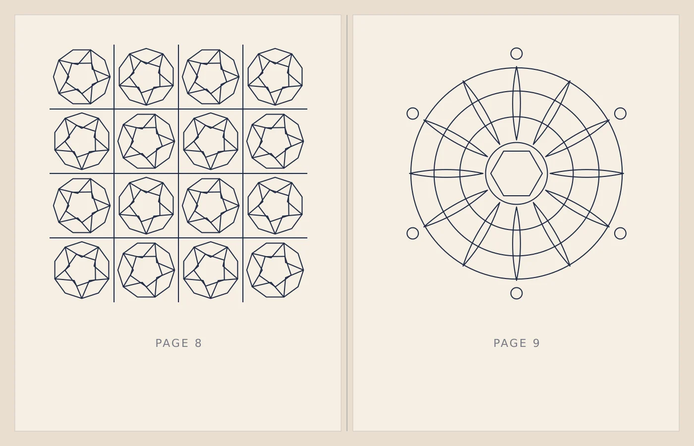 Look inside Draw Geometric Patterns — spread 1